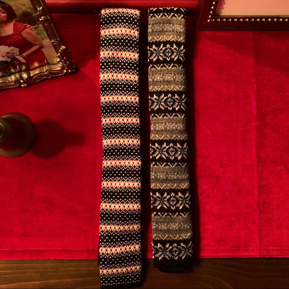 Brooks Brothers and J. Crew Slim Winter Knit ties